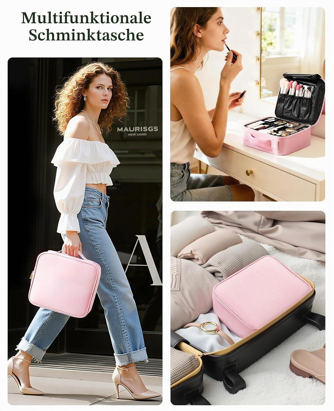 Luxspire Reise-Makeup Zug-Koffer Make-up-Kosmetik-Koffer, professionelle Kosmetik-Box, tragbare Reis