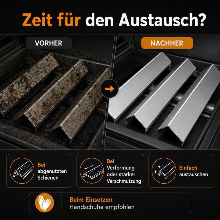 Uniflasy 7635 Aromaschienen für Weber Spirit 200 &amp; Spirit II 200, 38,9 cm Flavorizer Bars Ersatz für