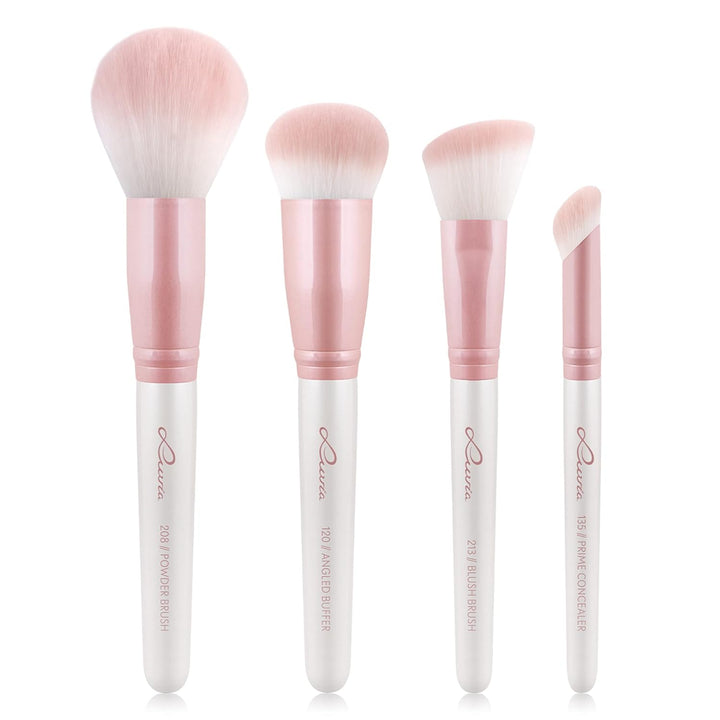 Make-Up Pinselset Luvia, Flawless Face Brush Set, Gesichtspinsel-Set, 4 Vegane Kosmetikpinsel, Schmi