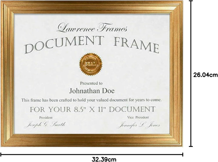 Lawrence Frames 8,5 x 11 Sutter brüniert Gold Bilderrahmen 8.5x11 Gold, 8.5x11 Gold