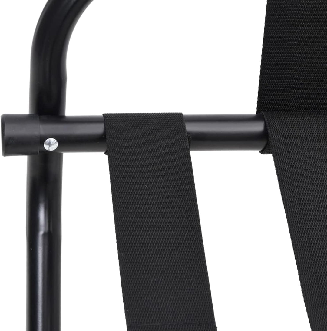 Gecheer Kofferständer Gepäckablage mit Rückenlehne klappbar Kofferbock Kofferablage Schwarz 56x39x52