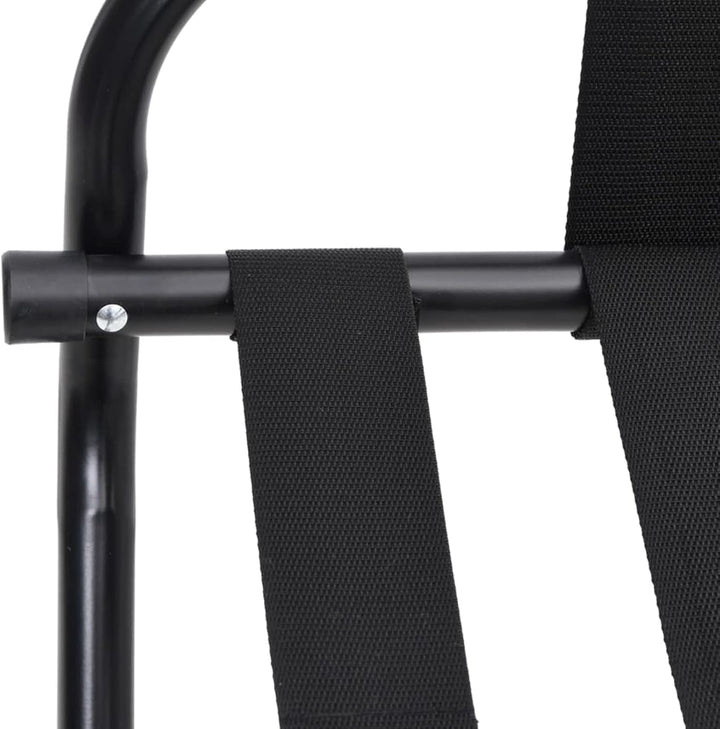 Gecheer Kofferständer Gepäckablage mit Rückenlehne klappbar Kofferbock Kofferablage Schwarz 56x39x52