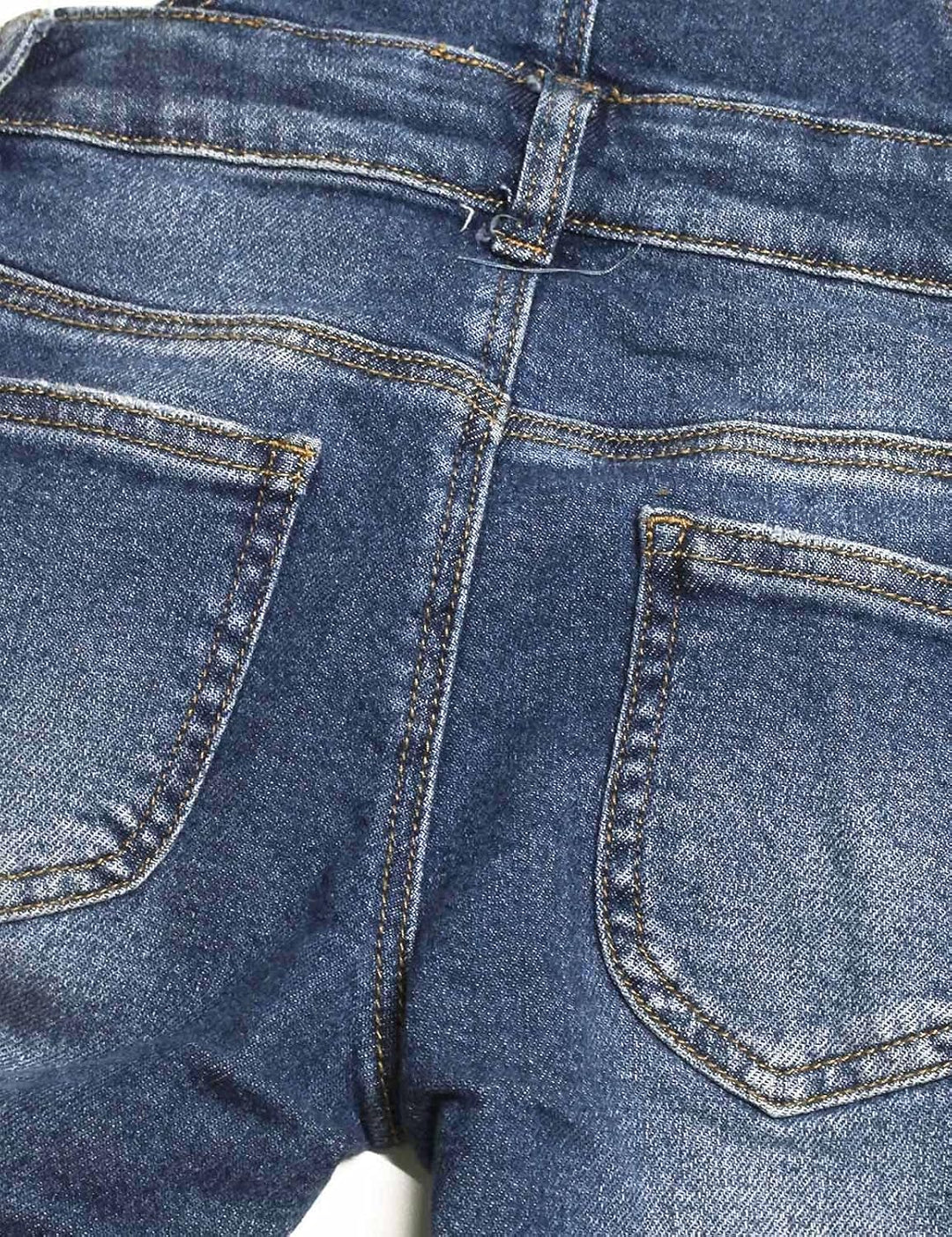 KIDSCOOL SPACE Mädchen-Denim-Latzhose,Little Big Kid Zerrissene Jeans-Arbeitskleidung 5-6 Jahre Tief
