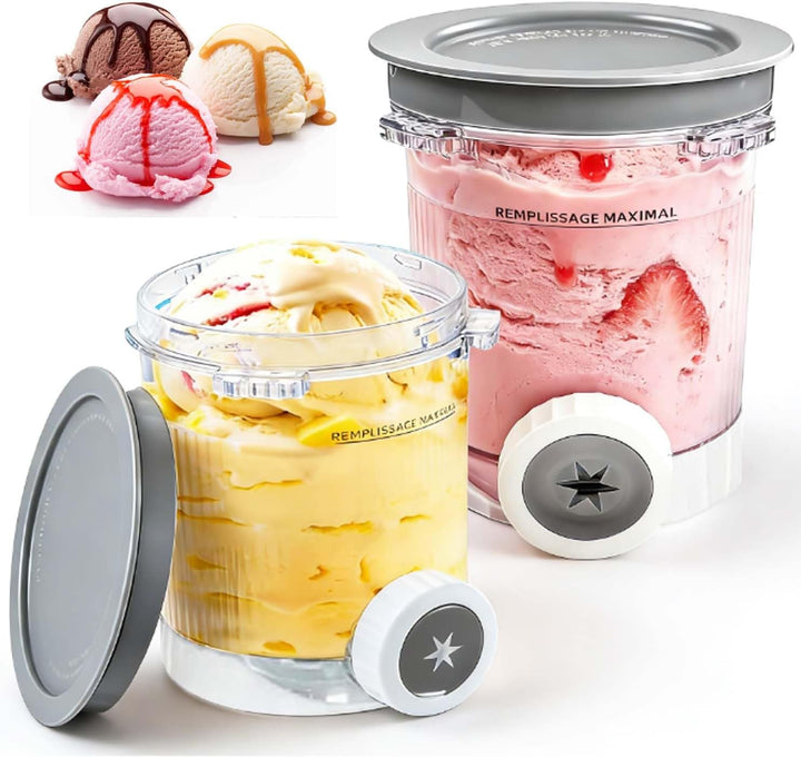 2 Stück für Ninja Swirl Creami Behälter 480 ml Eisbehälter - Kompatibel mit Ninja Creami NC701 & NC7