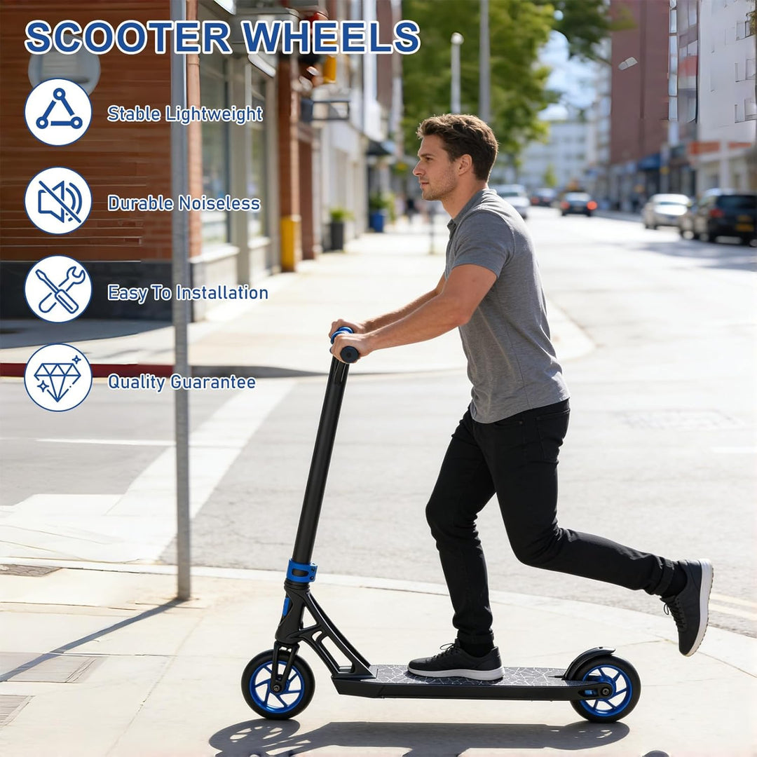 2 Stück 100mm Stunt Scooter Rollen Reifen Mit Felgen Aus Aluminiumlegierung Und Anti-Blockier, Scoot