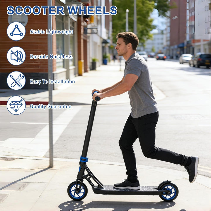 2 Stück 100mm Stunt Scooter Rollen Reifen Mit Felgen Aus Aluminiumlegierung Und Anti-Blockier, Scoot