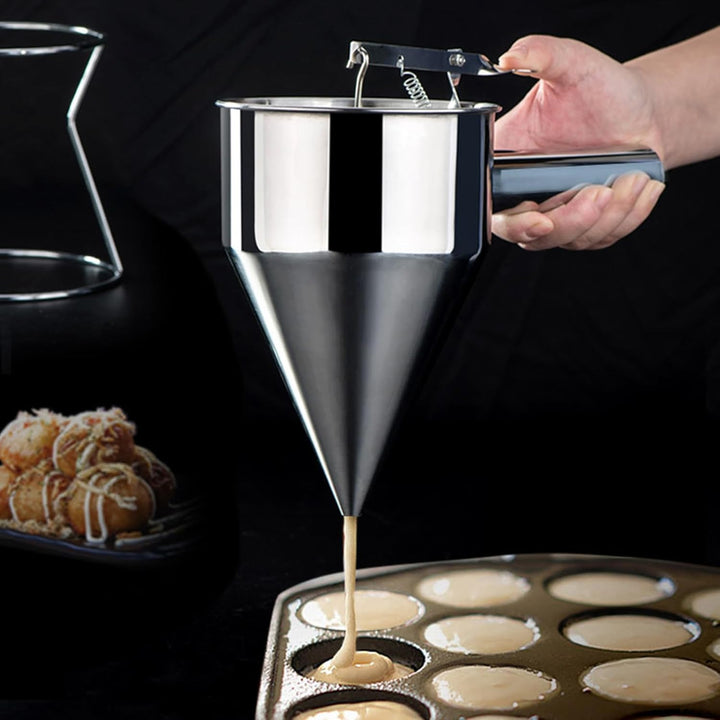 19mm Loch Stainless Steel Baking Funnel, Pfannkuchen Teigspender, Kolbentrichter, Backtrichter, Edel