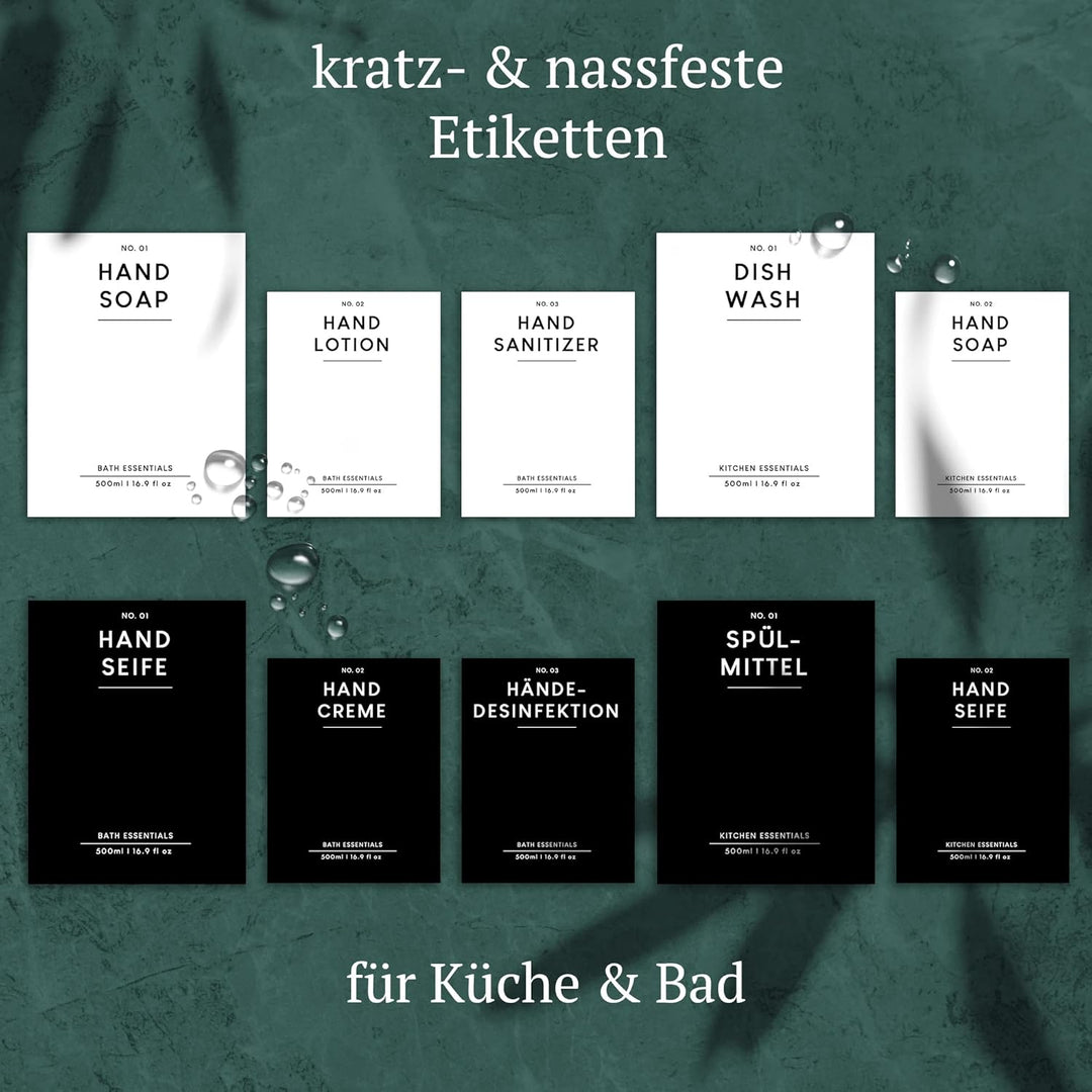 MONOKO 2er Set Seifenspender Braun Matt aus Glas mit Tablett | 500/250ml Spülmittelspender Küche | F