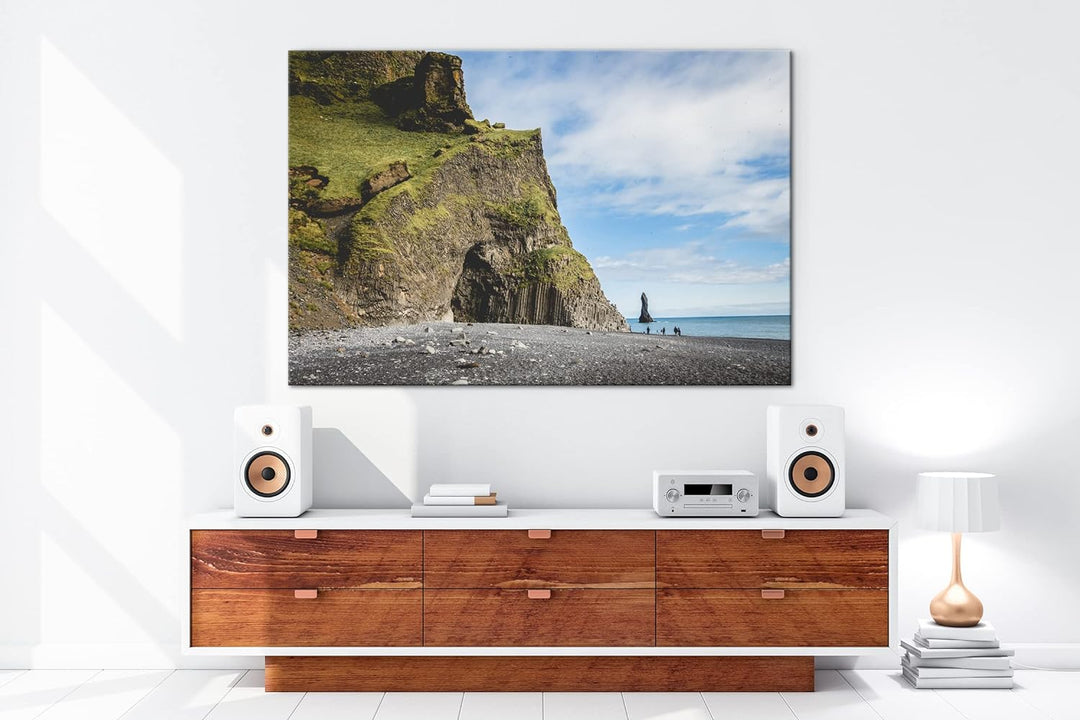 deyoli riesige Klippen in Island im Format: 60x40 als Leinwandbild, Motiv fertig gerahmt auf Echthol