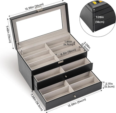 ProCase Brillenbox Sonnenbrillen Displaybox Aufbewahrungsbox aus Leder Brillenschatulle Brillenkoffe
