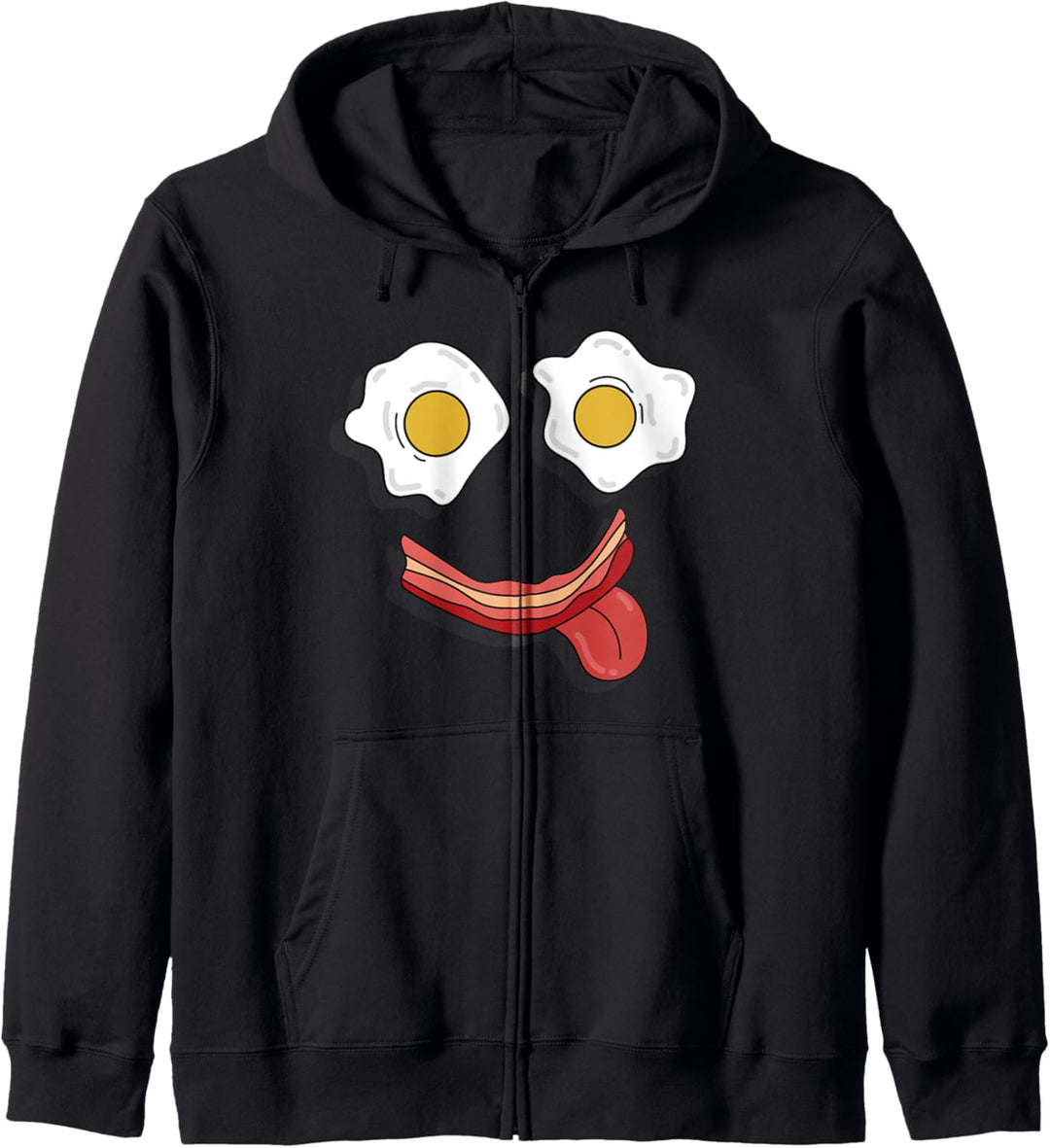 Speck Und Eier Gesicht Frühstück Breakfast Rührei Spiegelei Kapuzenjacke