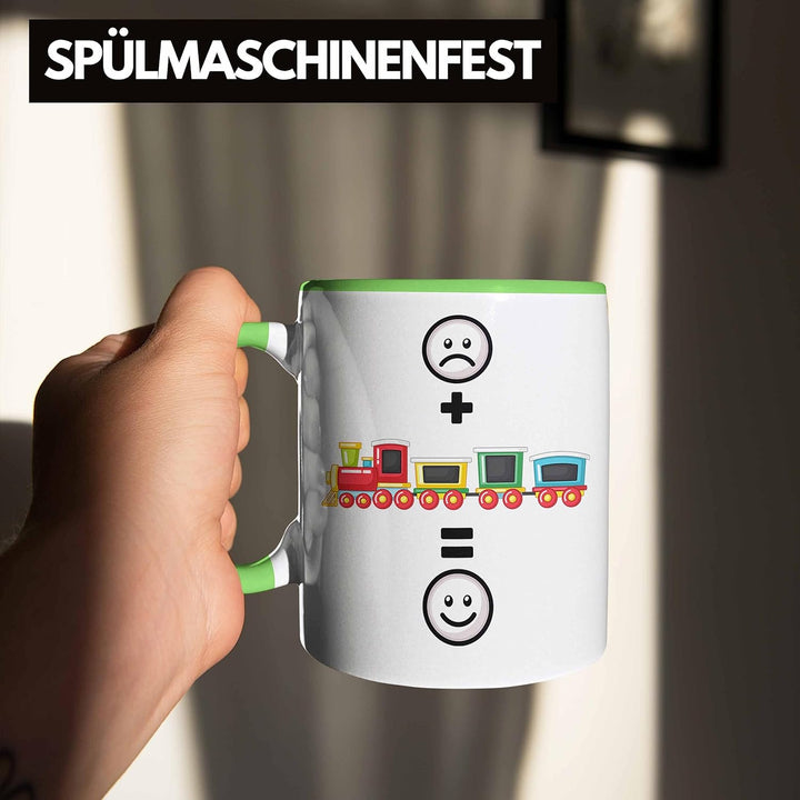 Trendation - Eisenbahn Tasse Geschenk für Eisenbahner Modelleisenbahn :(+ Eisenbahner = :) Lustige G