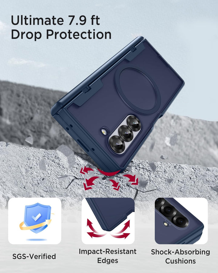 Miimall Kompatibel mit Samsung Galaxy Z Fold 7 Magnetisch Hülle, Anti-SPY Displayschutz & Scharniers