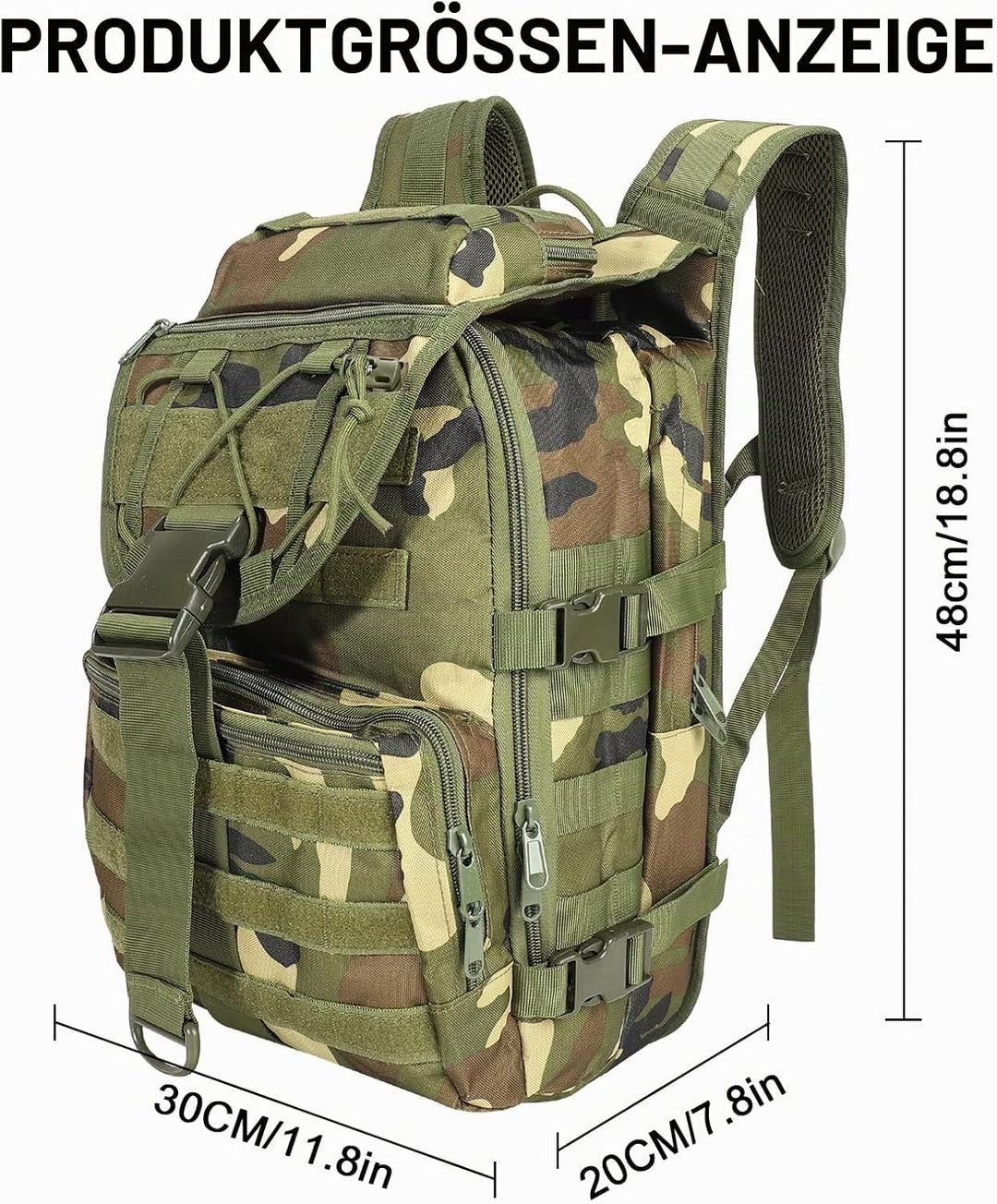 SHANNA Militärrucksack 35L/50L Armee Rucksack Molle, Hohe Kapazität Trekkingrucksack Wanderrucksäcke