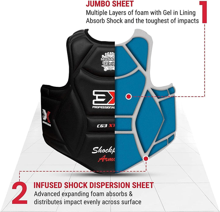 3X Professional Choice körperschutz Kampfsport Box-Brustschutz, Rippenschild, Rüstung, Taekwondo-Kör