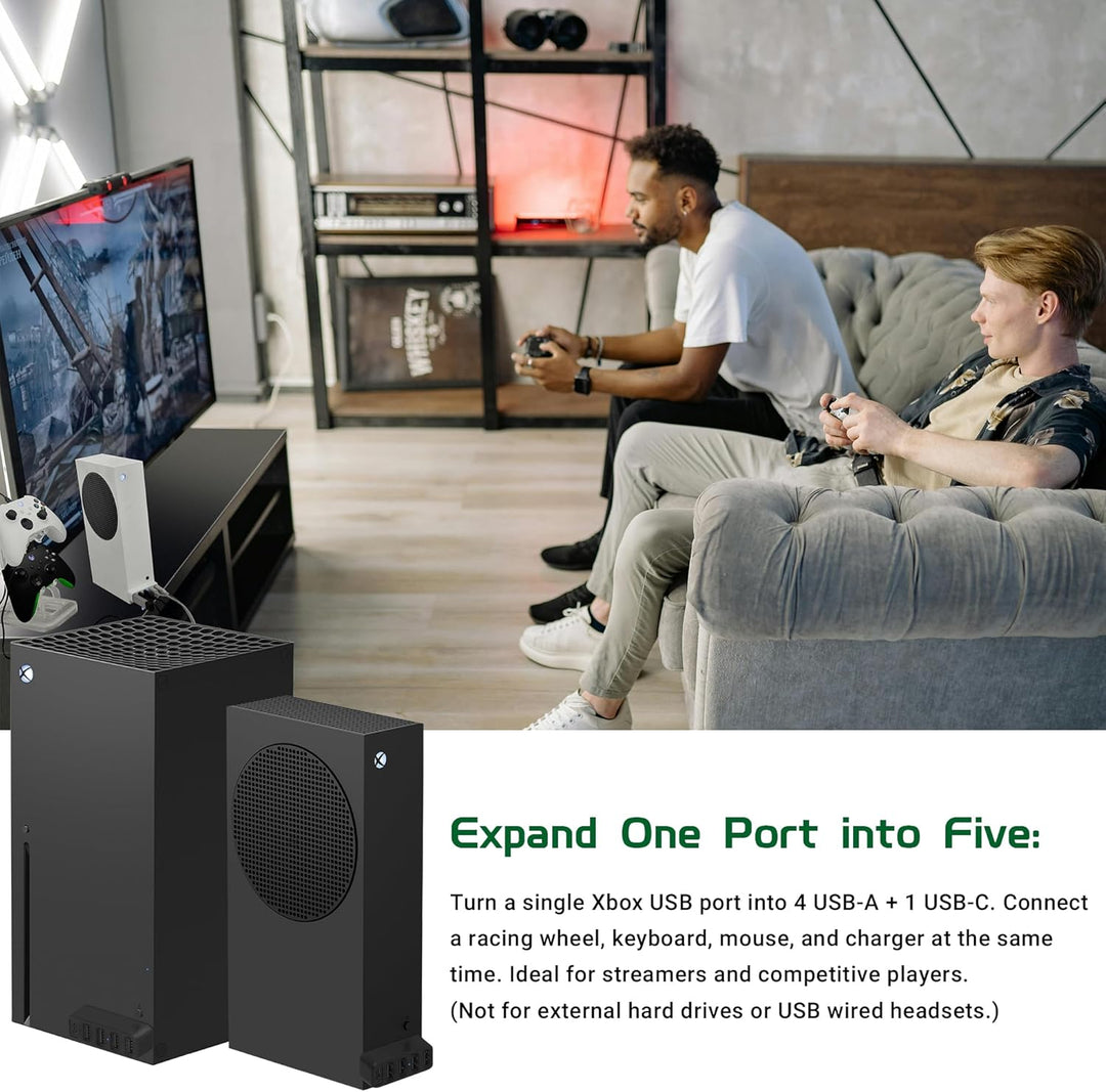 Joso USB-Hub mit 5 Anschlüssen für die Xbox-Serie, Hochgeschwindigkeits-USB-Anschluss ExpanderAdapte