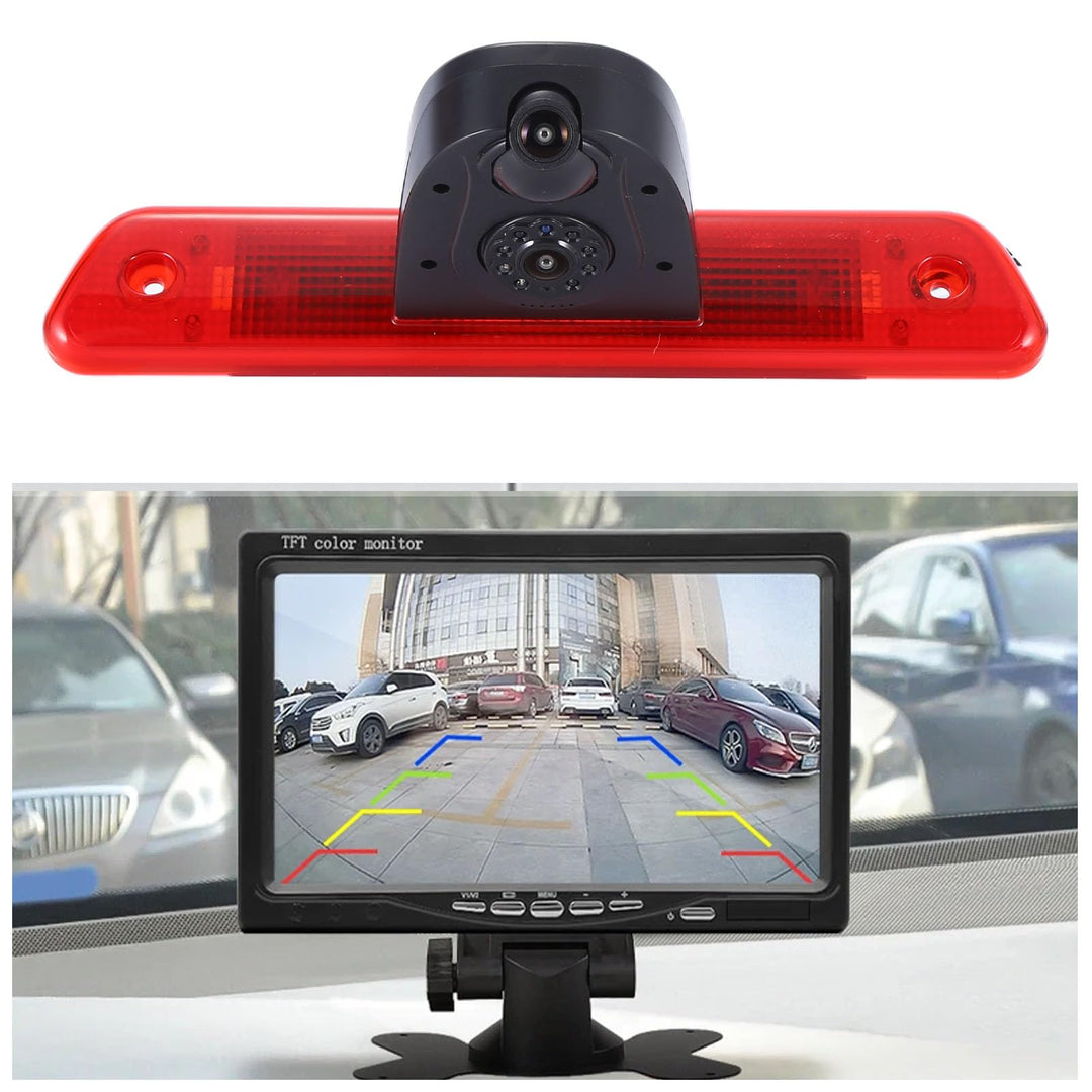 Dual-Rückfahrkamera-Set mit7-Zoll-LCD-Bildschirm,Zwei Objektive Bremsleuchte Rückfahrkameras für FIA