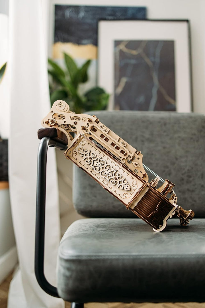 Wood Trick Lyra da Vinci 3D-Holzpuzzle für Erwachsene und Kinder - Hurdy Gurdy Kit Musikinstrument -