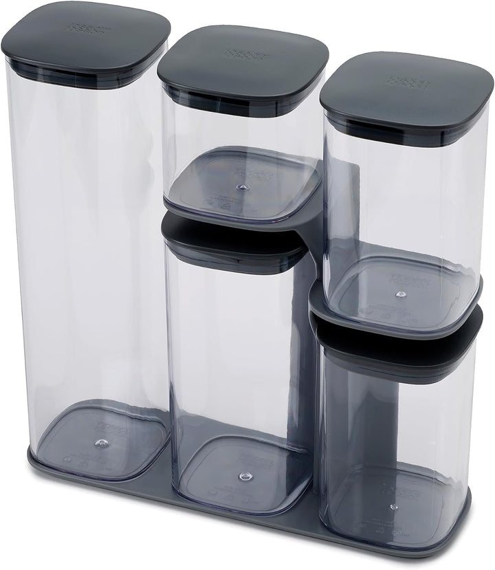 Joseph Joseph - Ensemble de 5 Boites de Rangement Cuisine, Hermetiques avec Support fonctionnel - Gr