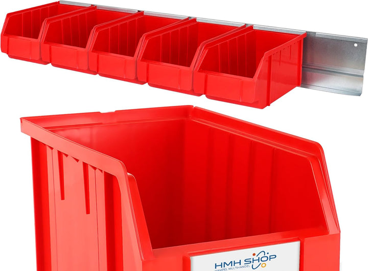 Stapelboxen der Grösse M 230x150x130mm für dein Kleinteilelager Sichtlagerkästen in 5 Farben Zubehör