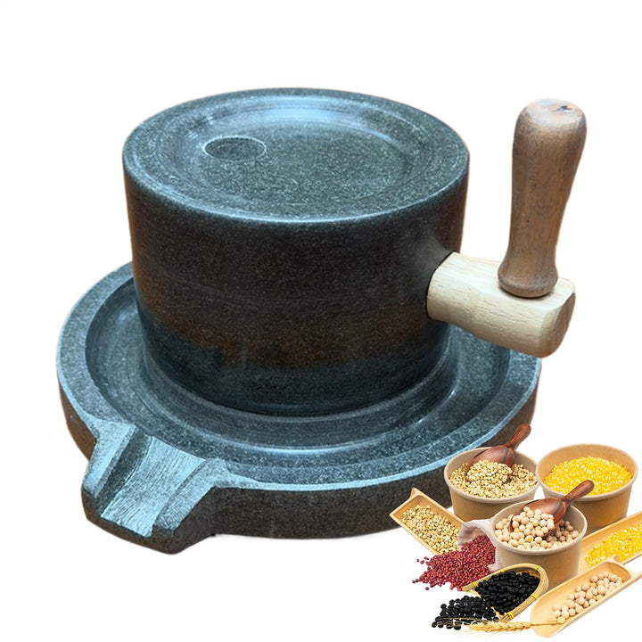 Steinmühle – Manuelle Blaustein-Pulvermühle, Edelstahl-Konstruktion, Match-Teemühle, Kaffee-Mehl, Pf