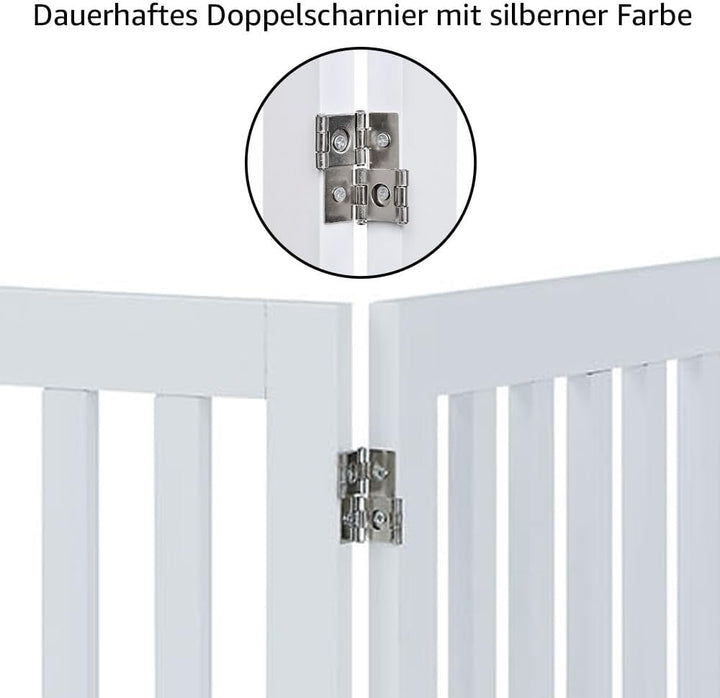 unipaws Treppenschutzgitter ohne Bohren mit Füssen, Absperrgitter Hund, Freistehendes Holz-Hundetore