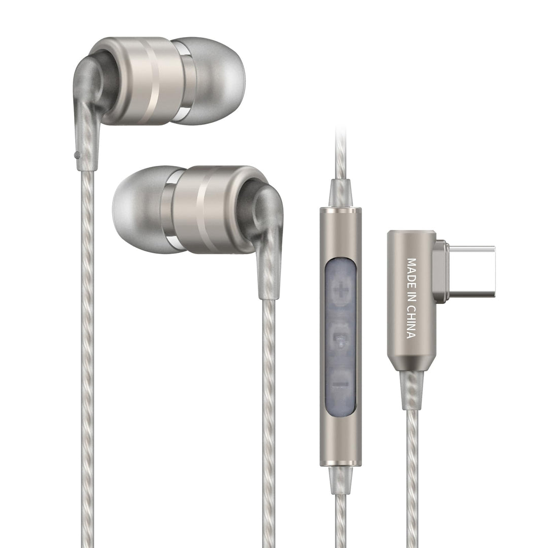 SoundMAGIC E80D Typ-C Ohrhörer mit Mikro, High-Res-DAC, Hi-Fi, Dunkelsilber | Glasklare Anrufe, High