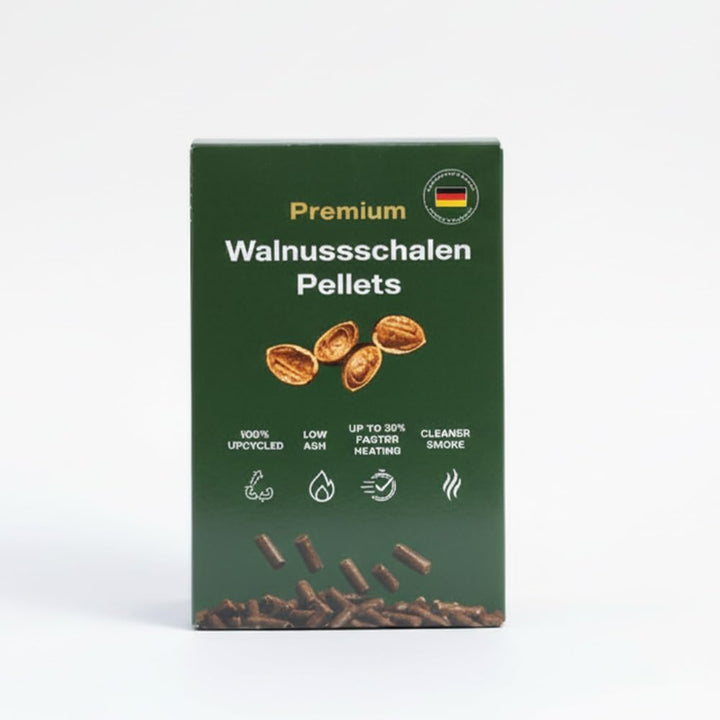 Grillpellets – 100% Wallnusschale ohne Zusatzstoffe – Räucherpellets für Smoker, Grill & Pizzaofen m