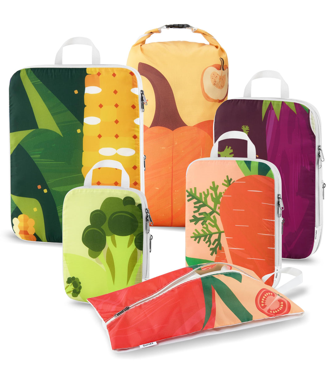 Gonex Compression Packing Cubes 6er Set, Gonex Kleidertaschen 6-teilig Verpackungswürfel, Kleidertas