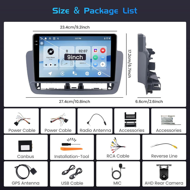 Inefala 4+128G Autoradio für Seat Ibiza 2012-2015 Android 15 mit 9&