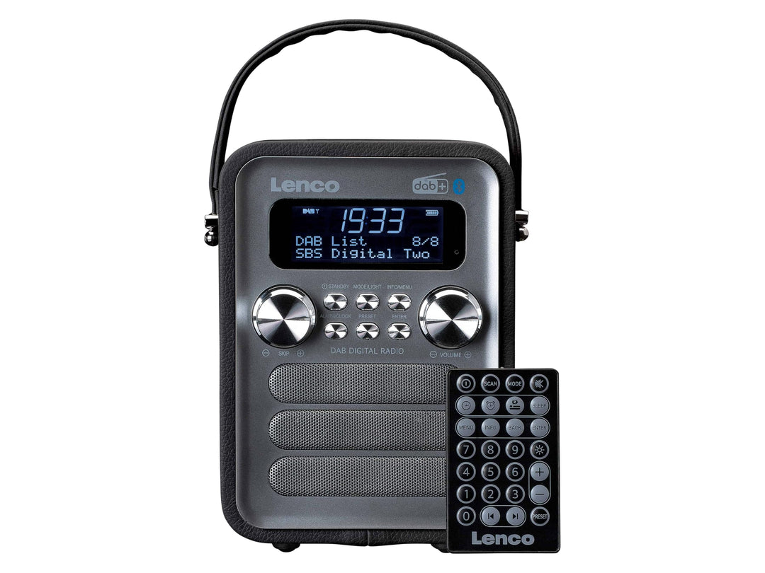 Lenco PDR-051 Tragbares DAB+ Retro Radio - PLL FM Radio mit Bluetooth - Integrierter Akku - 1800mAh