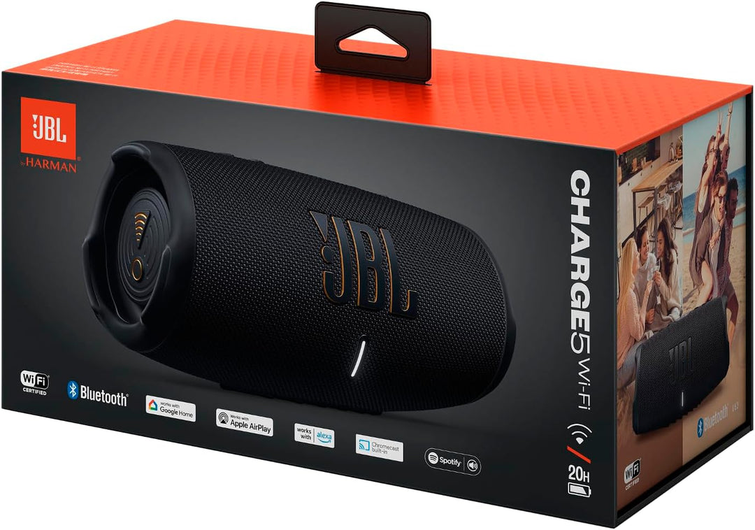 JBL Charge 5 Wifi – Kabelloser Lautsprecher mit Bluetooth und Wifi – Wasser- und staubdicht – Integr