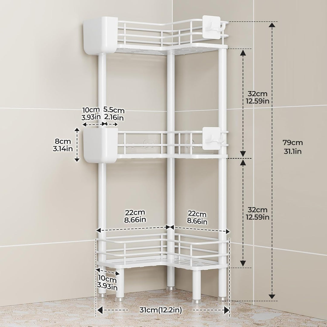 Orimade 3 Stück Duschregal Stehend Rostfrei,Ecke Duschablage Freistehende, Duschablage ohne Bohren f
