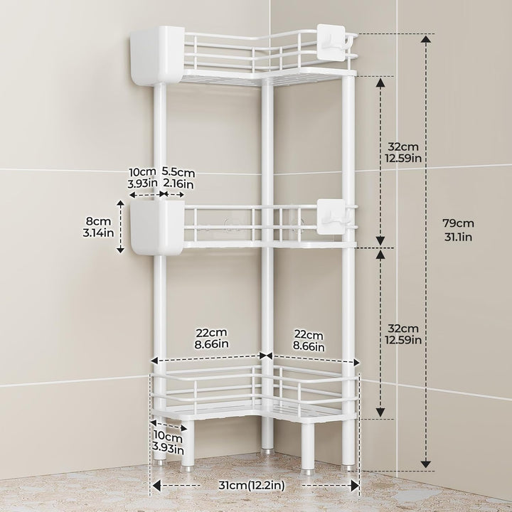 Orimade 3 Stück Duschregal Stehend Rostfrei,Ecke Duschablage Freistehende, Duschablage ohne Bohren f