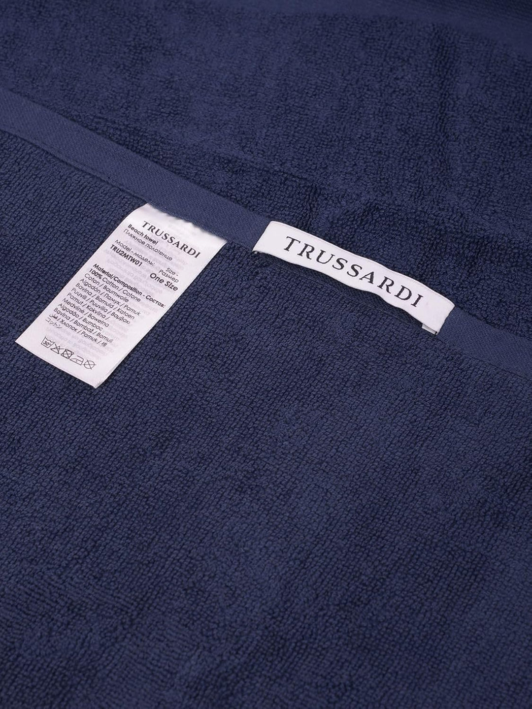 Trussardi Strandtuch für Schwimmbad oder Spa, Baumwollschwammstoff mit Logo, 170 x 90 cm (ungefähr),