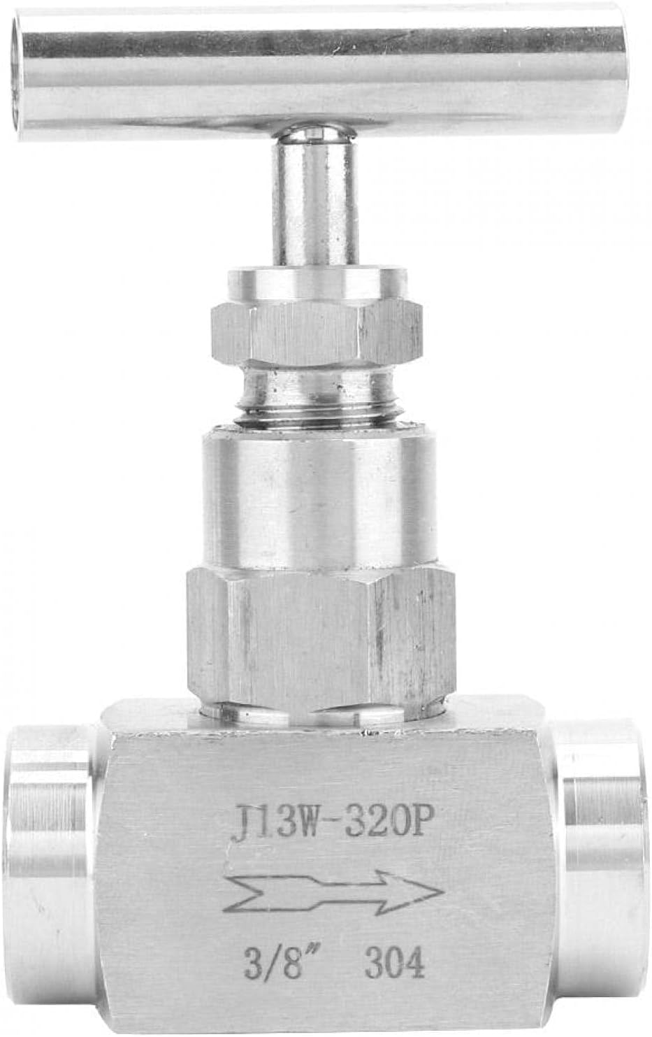 Gerades Nadelventil Edelstahl Hochdruck-Nadelventil Innengewinde Absperrnadelventil(3/8”), 3/8”
