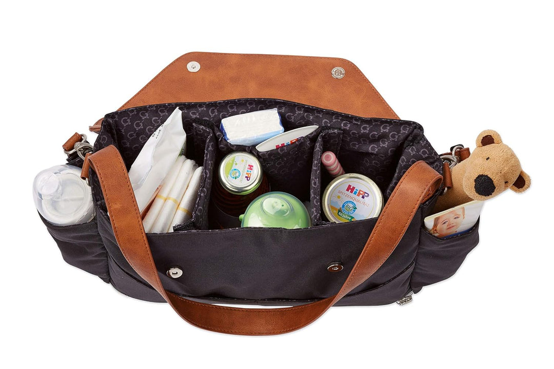 Gesslein Praktischer Organizer für den Kinderwagen in Lederoptik, schwarz