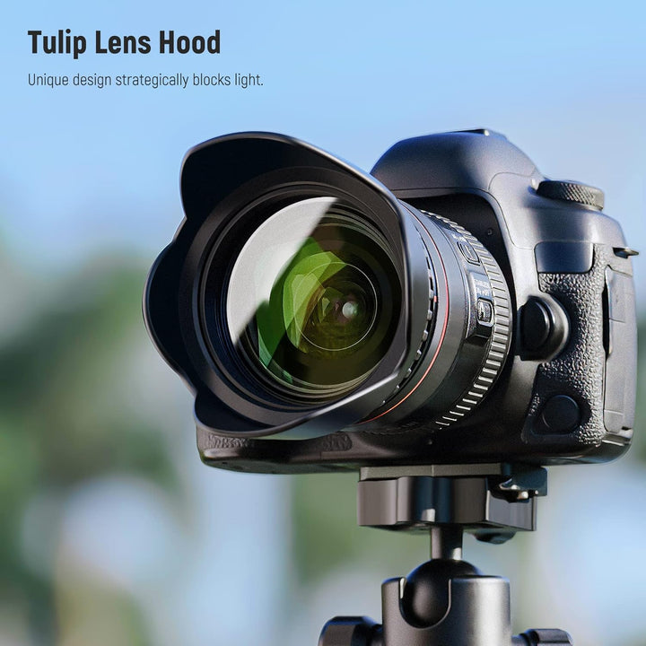 NEEWER Objektiv Filter Set 55mm UV CPL und ND Filters(ND2, ND4, ND8) FLD Filter, Tulpenförmiger Blen