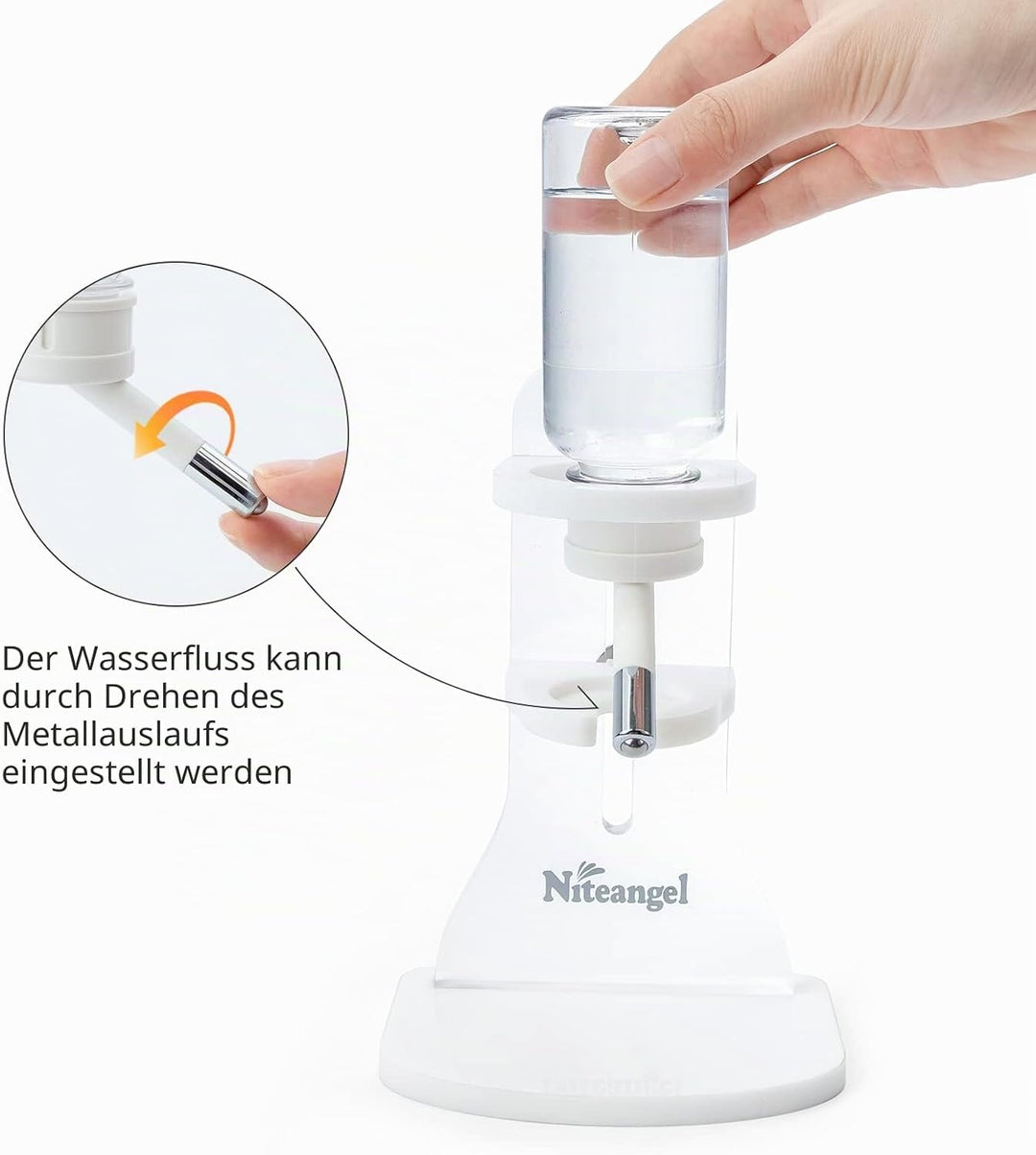 Niteangel Wasserflasche mit Ständer für syrische Zwerghamster, Gerbils, Mäuse, Ratten, Degus und kle