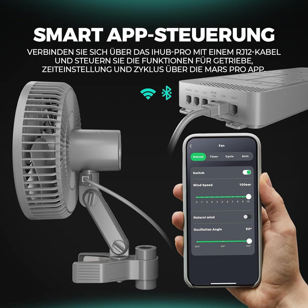 MARS HYDRO Grow Ventilator Oszillierend mit Clip 6-Zoll, 10 Windstufen 1PC, 1PC