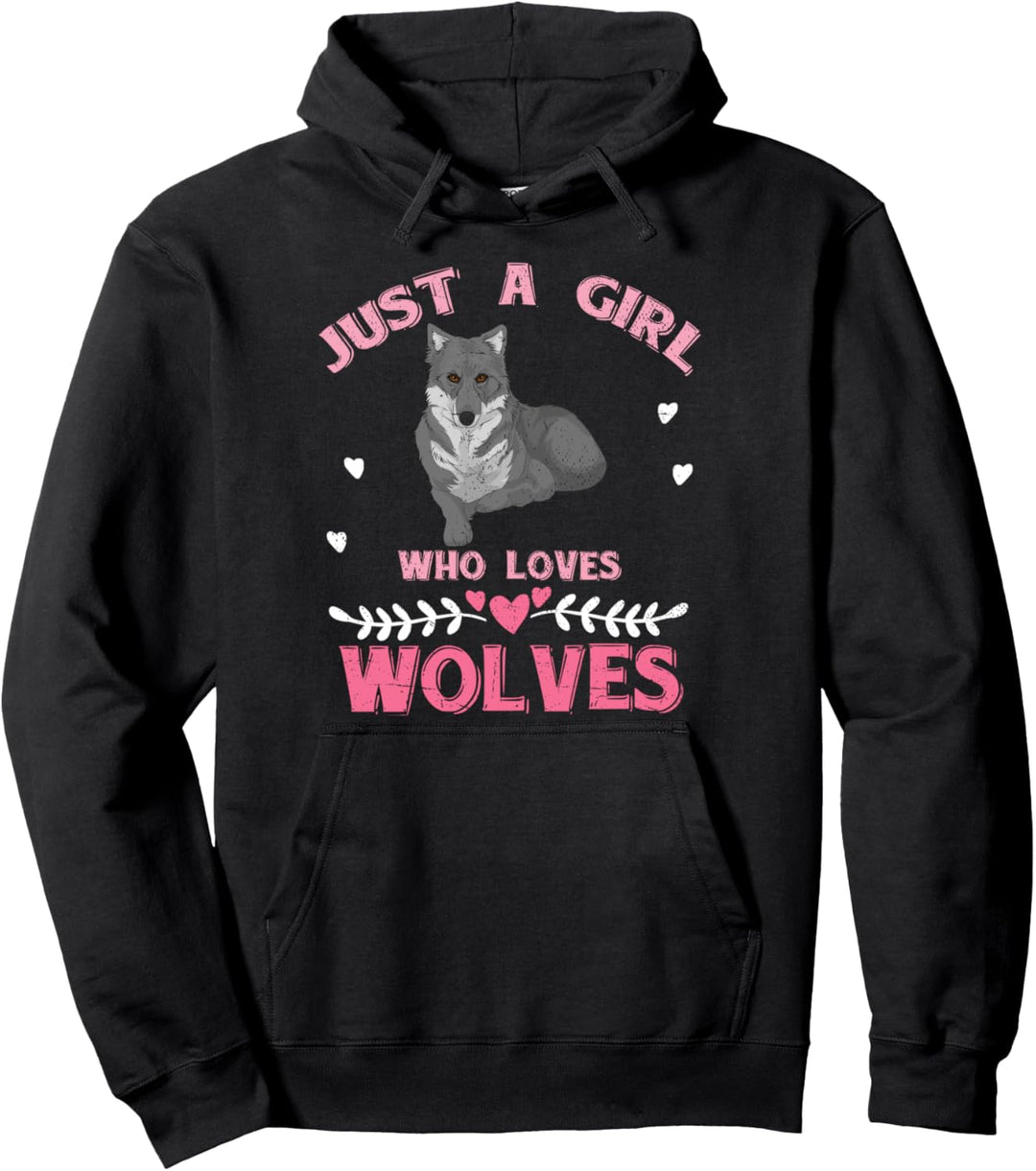 Nur ein Mädchen das Wölfe liebt Raubtier Wolf Pullover Hoodie
