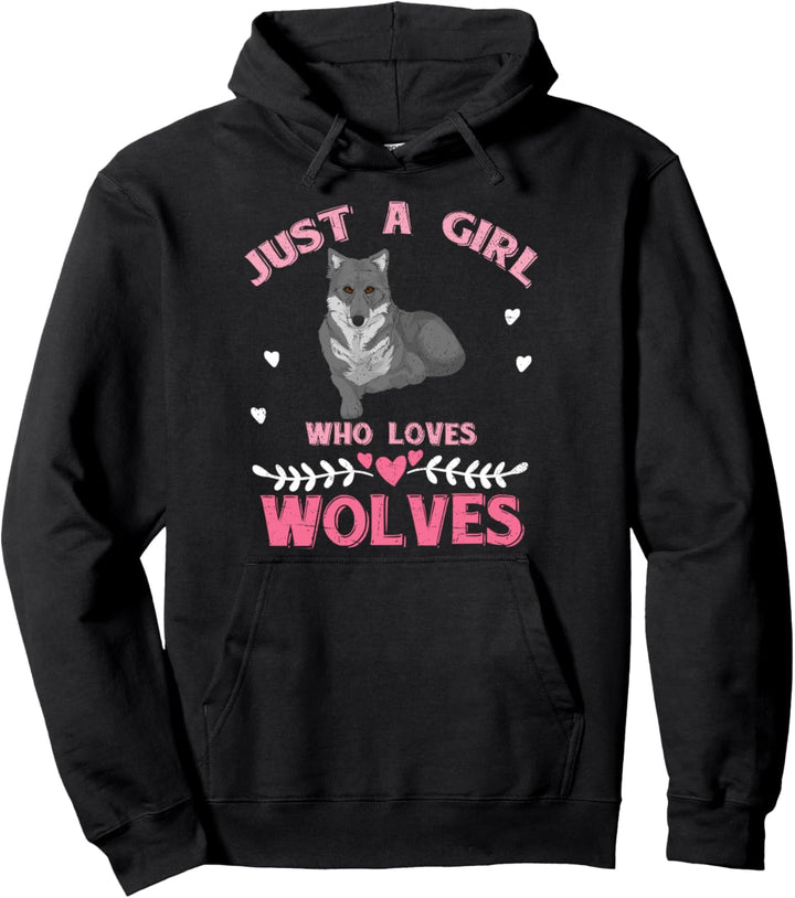 Nur ein Mädchen das Wölfe liebt Raubtier Wolf Pullover Hoodie