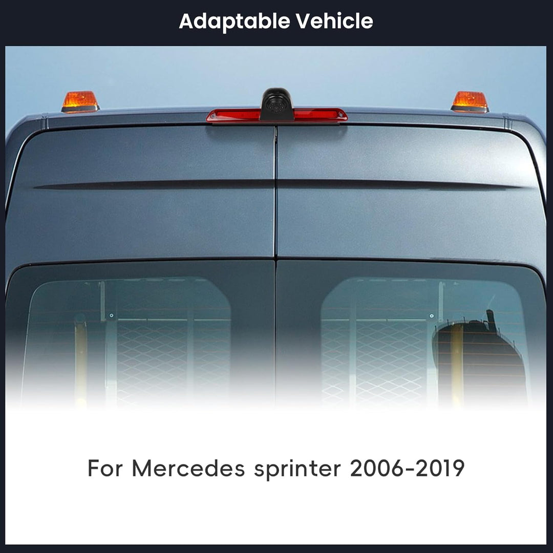 CAMECHO Bremsleuchte Rückfahrkamera HD Nachtsicht IP67 Wasserdichter Kamera für Benz Sprinter 2006-2