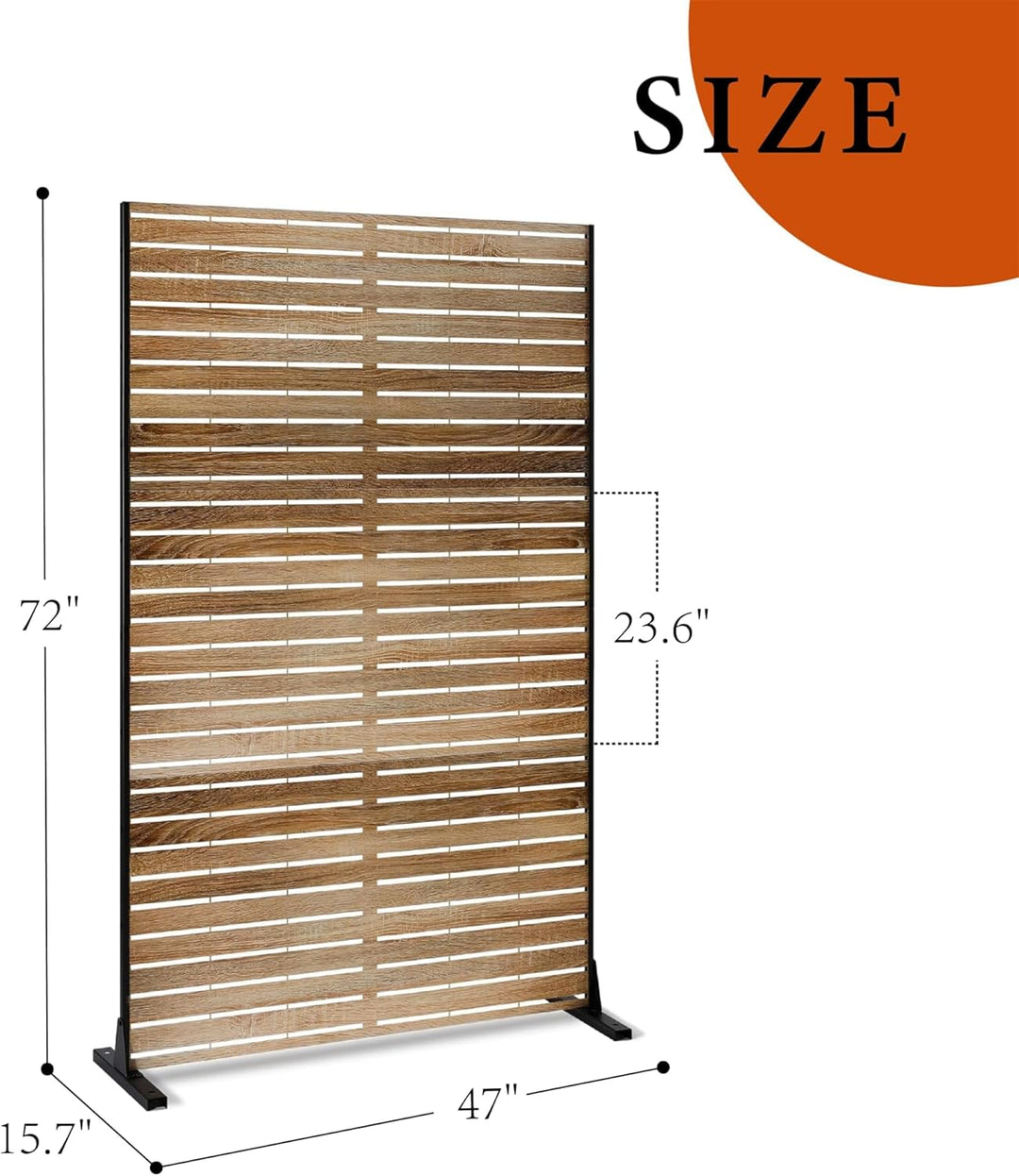 Paravent Outdoor, 120x180cm Freistehender Sichtschutz aus Stahl, Windschutz für Terrasse und Garten,