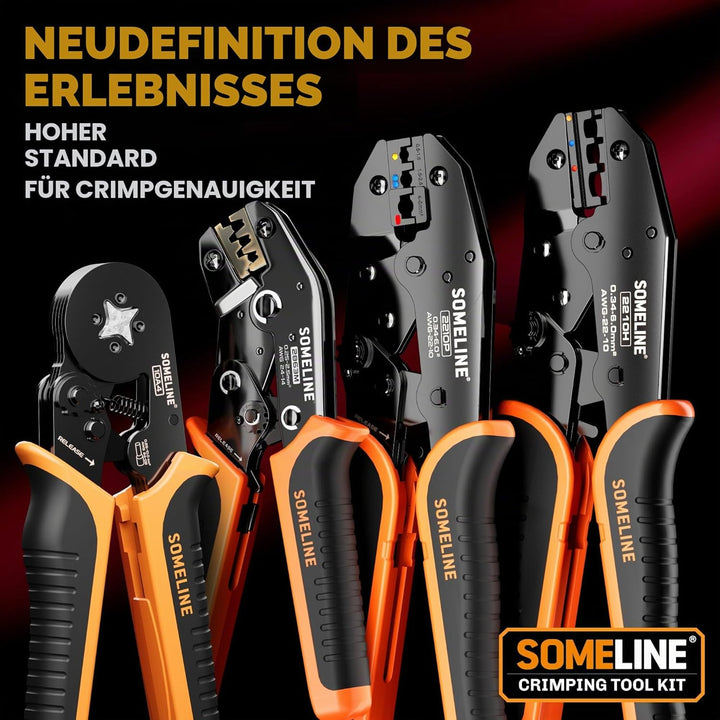 SOMELINE® Crimpzange Kabelschuhe, Kabelschuhzange für 0,34-6mm² isolierte Kabelschuhe, Elektrische S