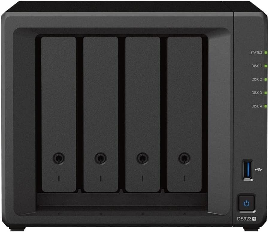 Synology DS923+ 16TB 4 Bay Desktop NAS Lösung, installiert mit 4 x 4 TB Western Digital Red Plus Lau