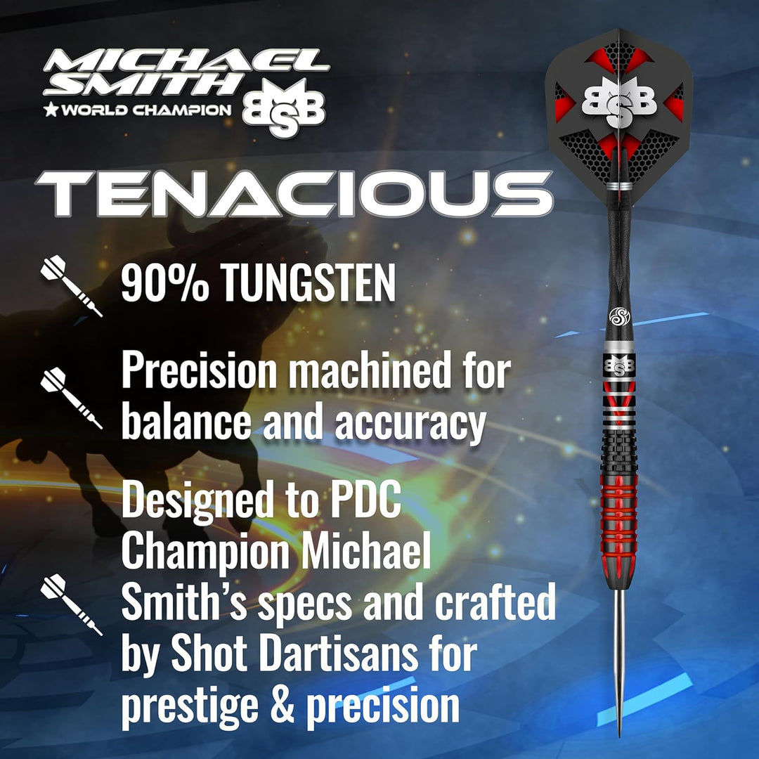 Shot! Steel Darts Michael Smith Bully Boy Tenacious 90% Tungsten Steeltip Darts Steeldart Hochwertig