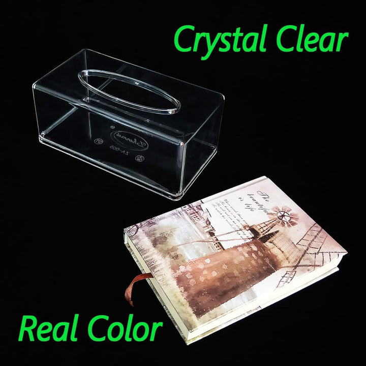 Quadratische transparente Acryl-Taschentuchbox, Box-Abdeckungen, rechteckig, Badezimmer-Gesichts-Ser