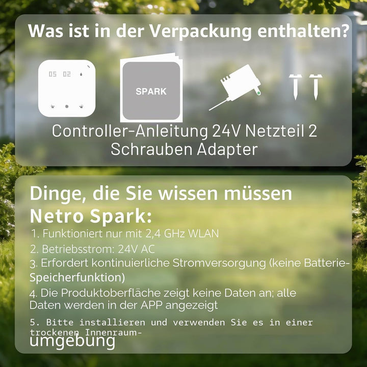 Netro Spark Smart Sprinkler-Controller, WiFi, wetterbewusst, Fernzugriff (8 Zonen), 8 Zone