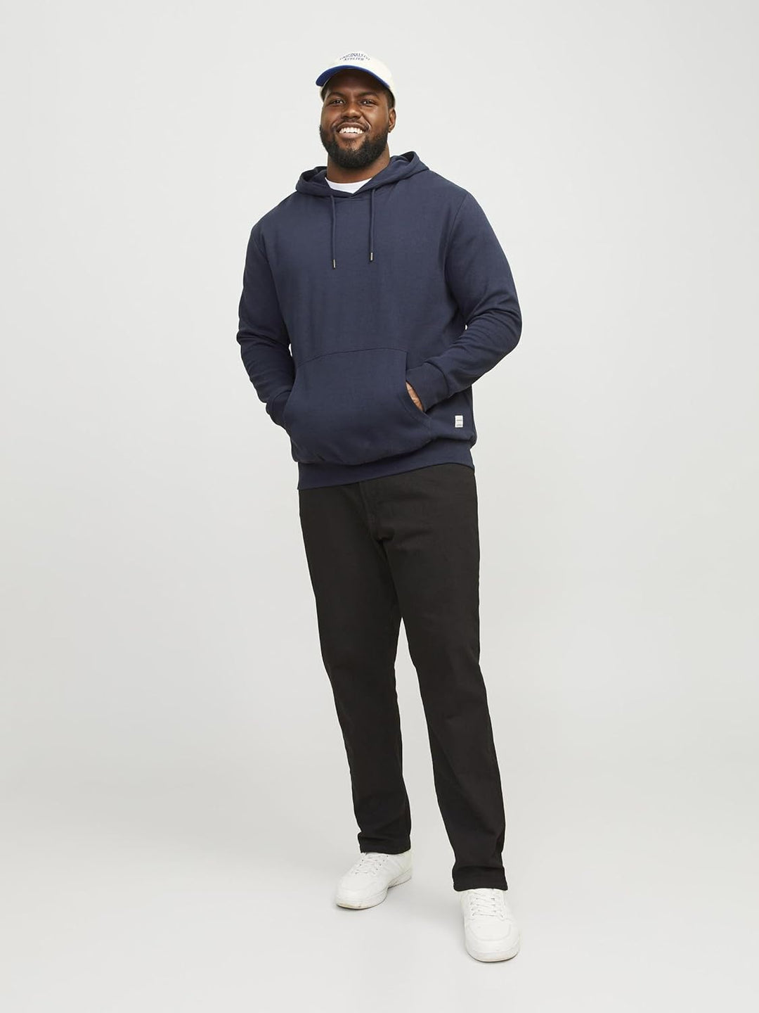 JACK & JONES Male Kapuzenpullover Logo Kapuzenpullover 3XL Navy Blazer, 3XL Navy Blazer